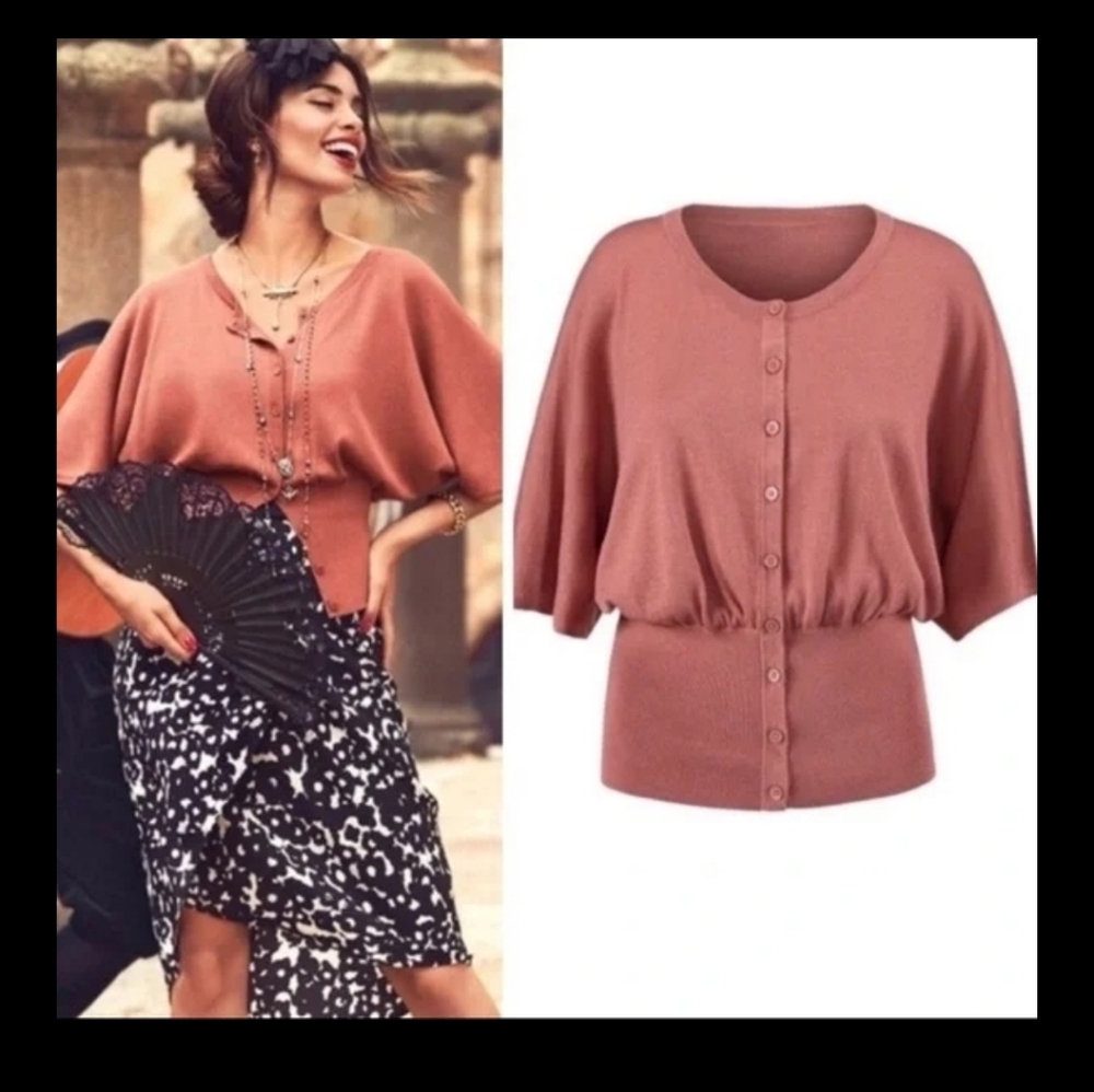 Cabi pink Dolman Sleeve Cardigan, Size Medium.  Item is new without tags.